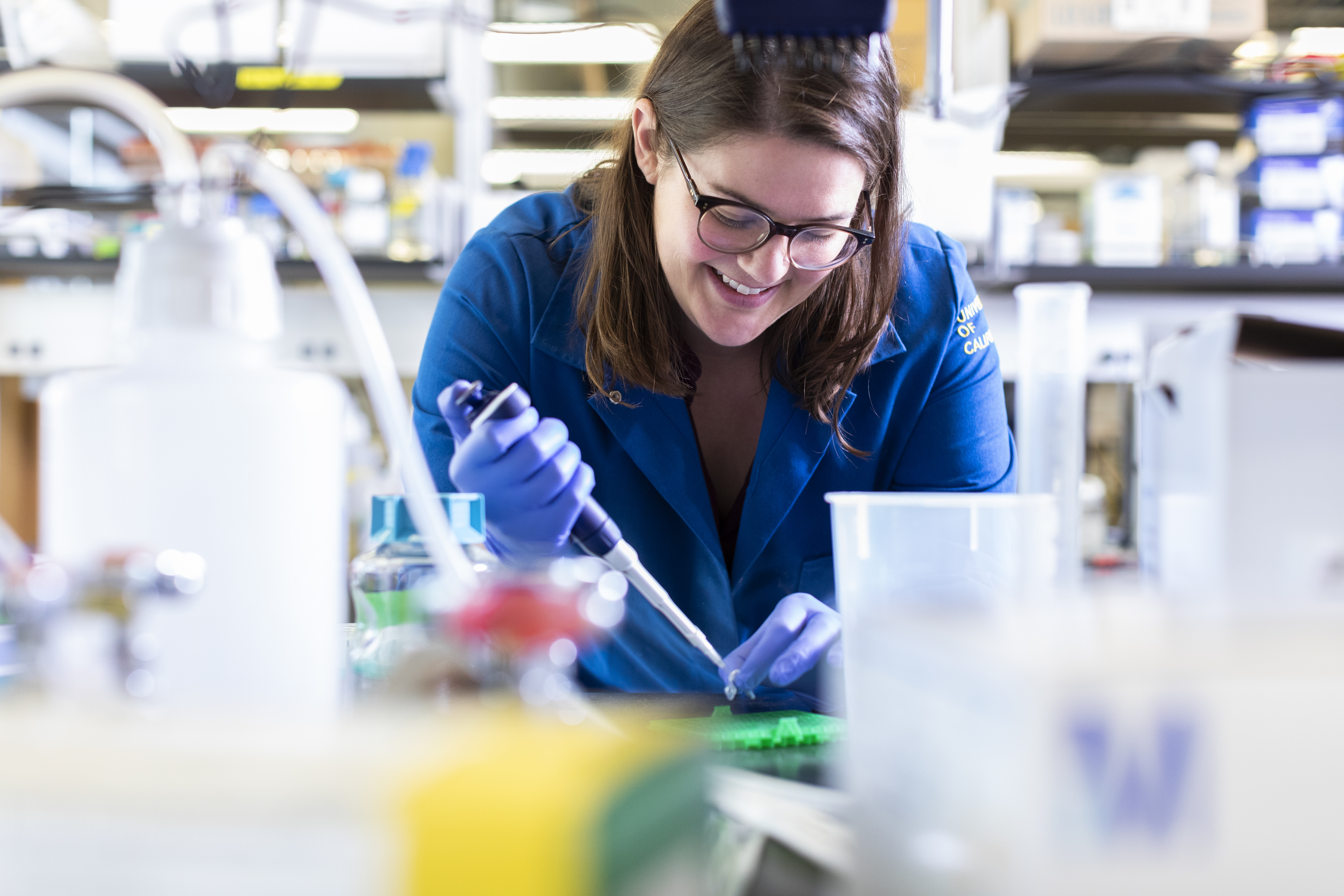 student in lab